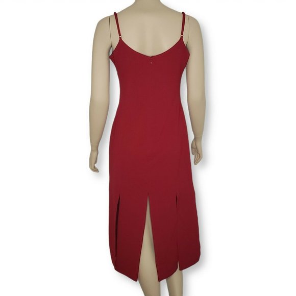 Dress the Population Devon Crepe Midi Dress Womens Medium Red - Picture 5 of 10